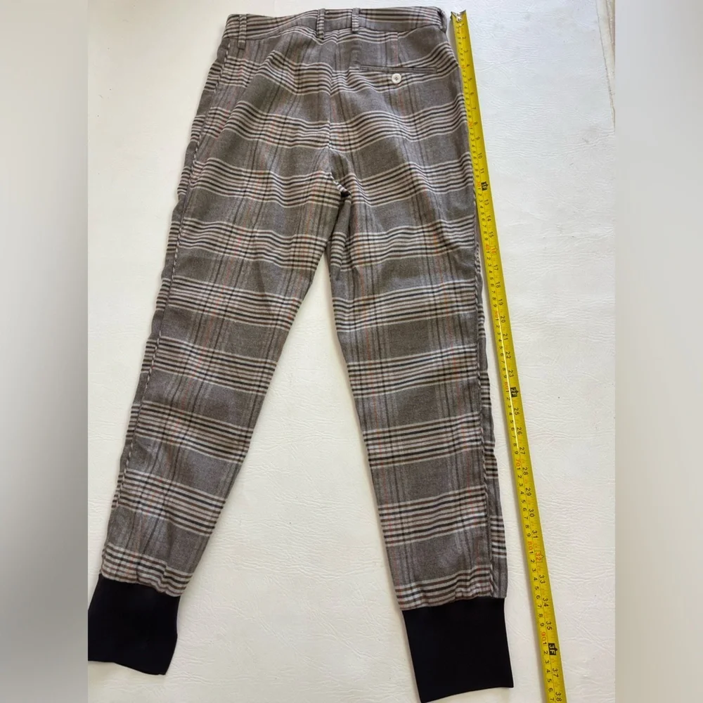 Plaid Jogger Pants Women Size 2 Elastic Waist Cuffed Casual - Picture 6 of 14
